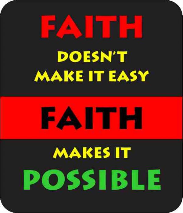 Faith Makes It Possible Black Art Mousepad